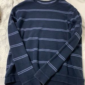 thick navy blue striped long sleeve
